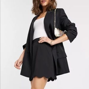 ASOS DESIGN tailored a-line mini skirt with scallop NWT
